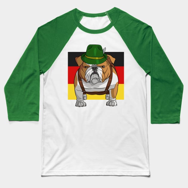 English Bulldog German Oktoberfest Baseball T-Shirt by Noseking